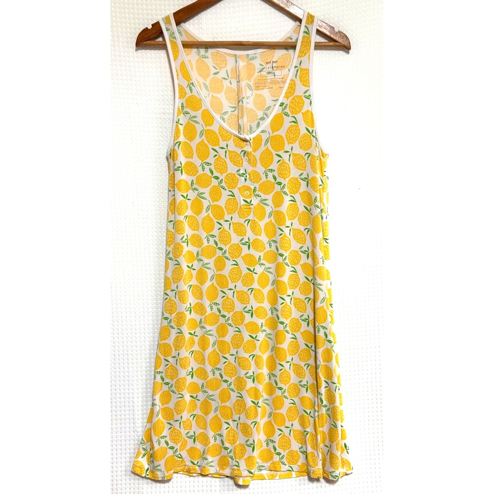 Little Sleepies Women's size S Lemons Bamboo Sleeveless Nightgown Dress a1